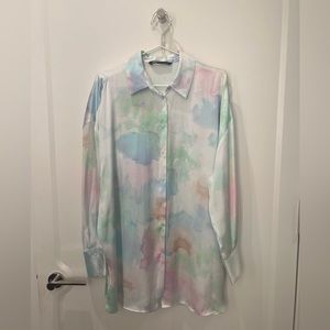 Zara Pastel Button Down Blouse